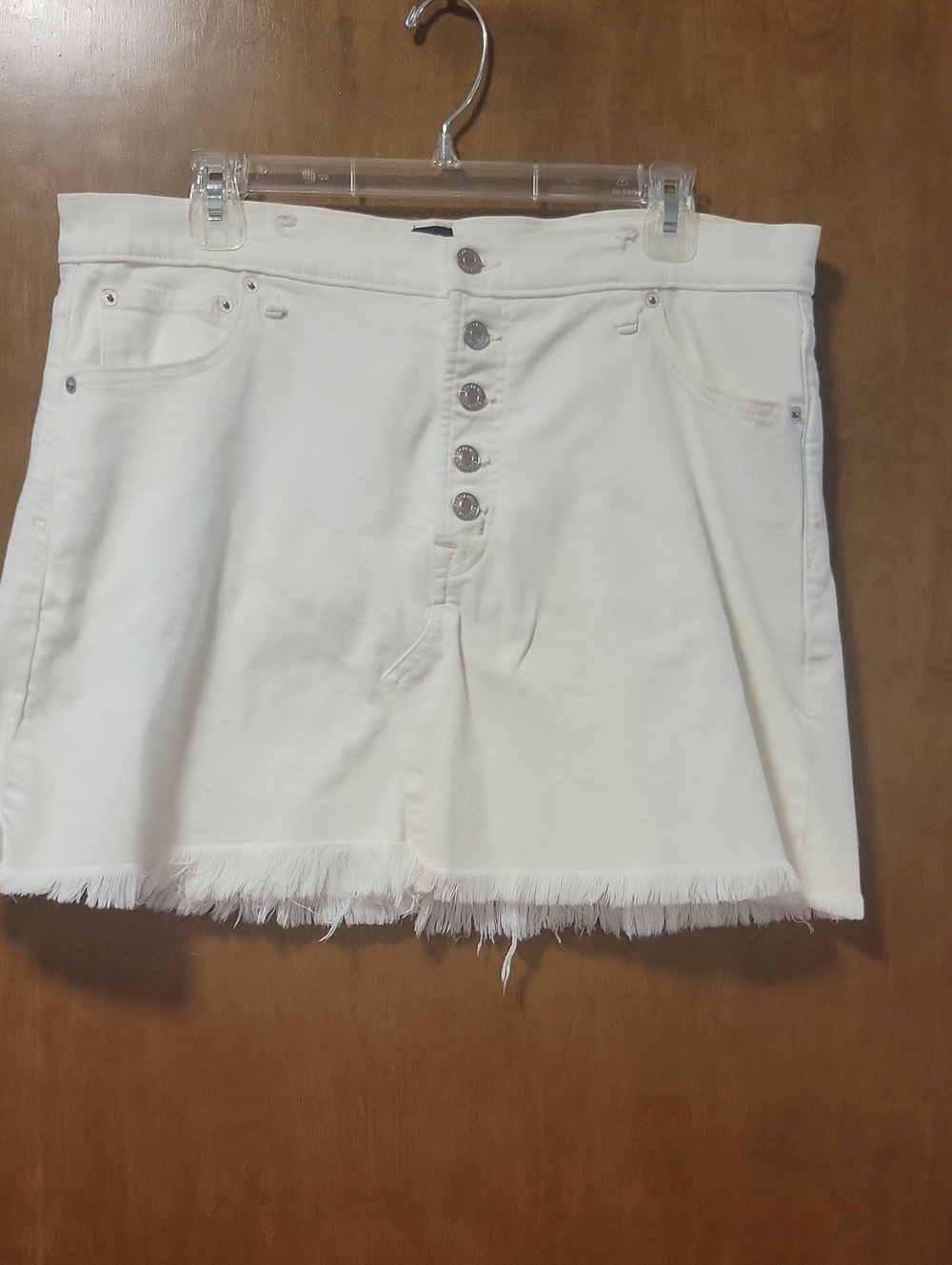 Vintage GAP White Stretch Denim Cutoff Skirt XL